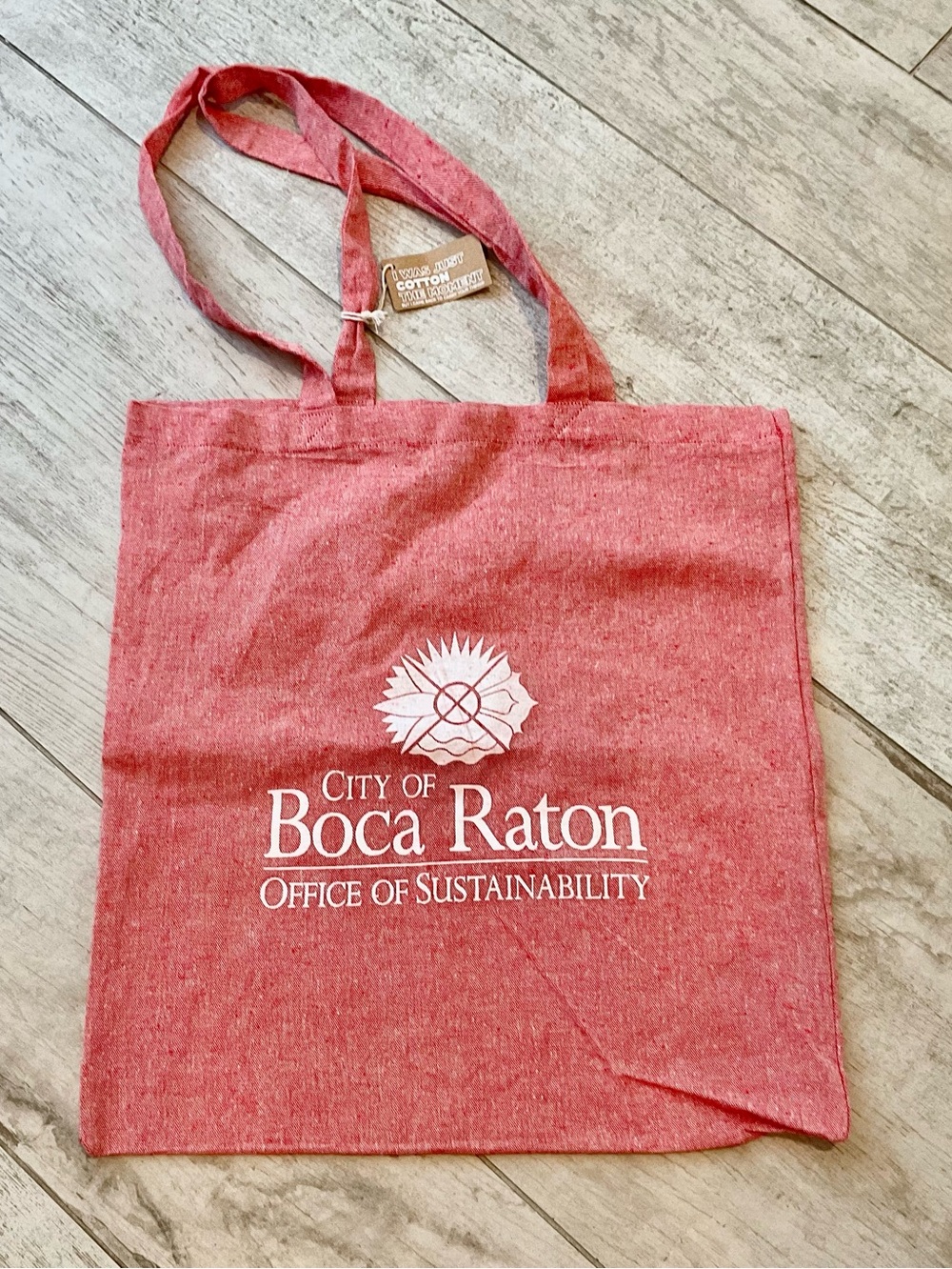 Boca Raton, Florida Red Cotton Tote Bag NWT